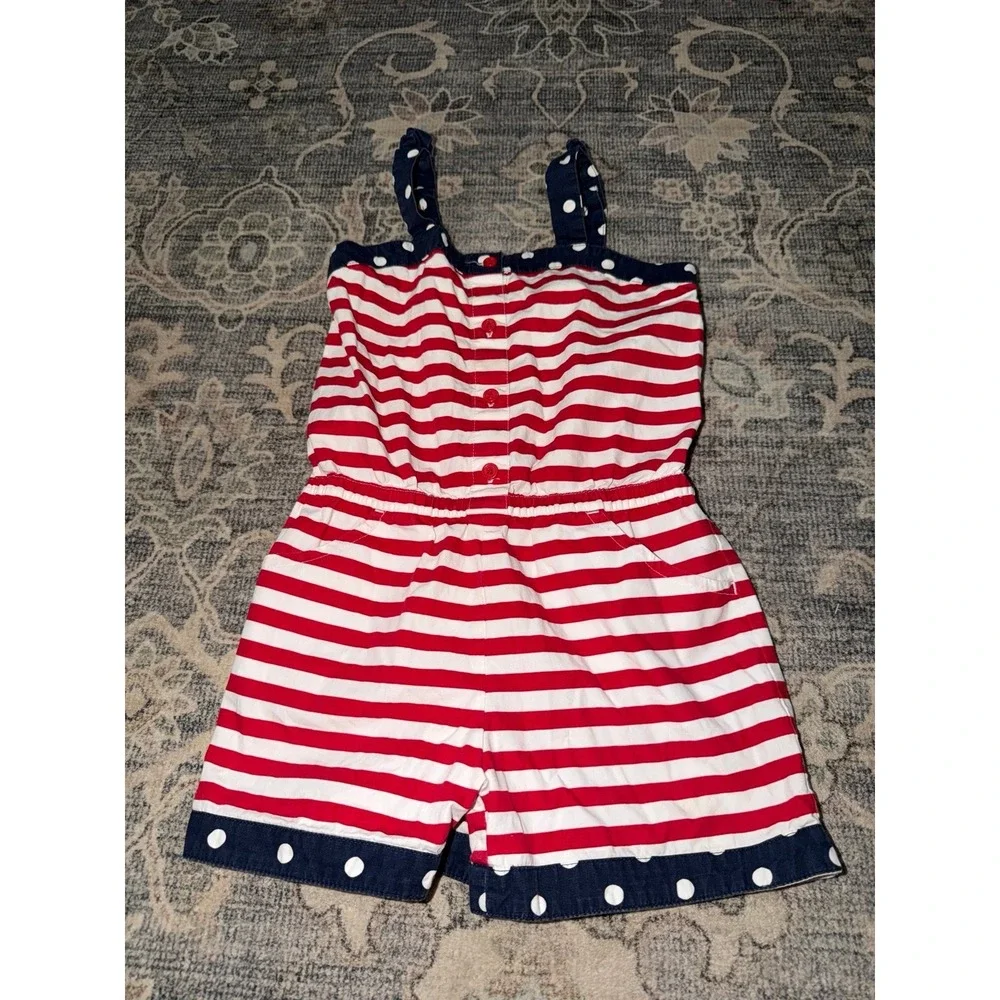 Gymboree 2014 Red White Blue Romper Polka Dot